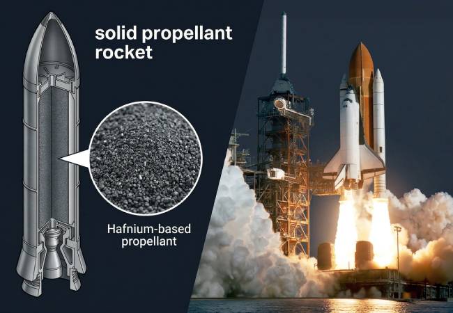 hafnium-based propellant in solid propellant rocket