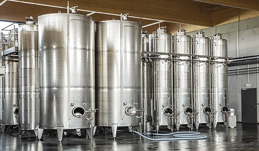 white wine fermentation tank